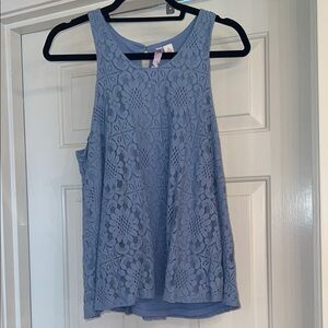 Francesca's Collections Blue Lace Tank Top